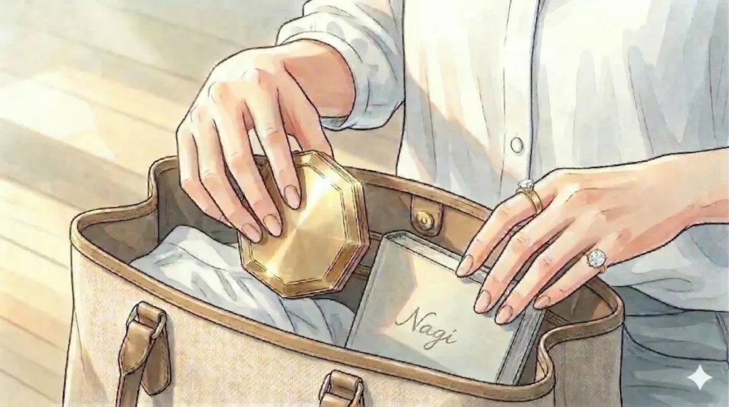 トートバッグの中には、八方から恋愛運を呼び込むと言われるコンパクトミラーが、忍ばせてある。そして左手の人差し指と小指には、やはり今日も良縁を願う指輪が嵌められている。